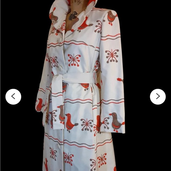 RARE Vintage Neiman Marcus Couture coat with embroidered birds 60’s 70’s size L - Picture 12 of 12